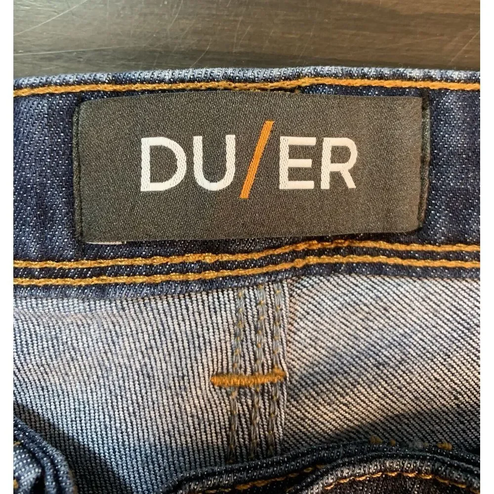 DU/ER DUER Jeans Mens 32X25 Relaxed Fit Taper Blue Denim Minimalist Comfort Prep